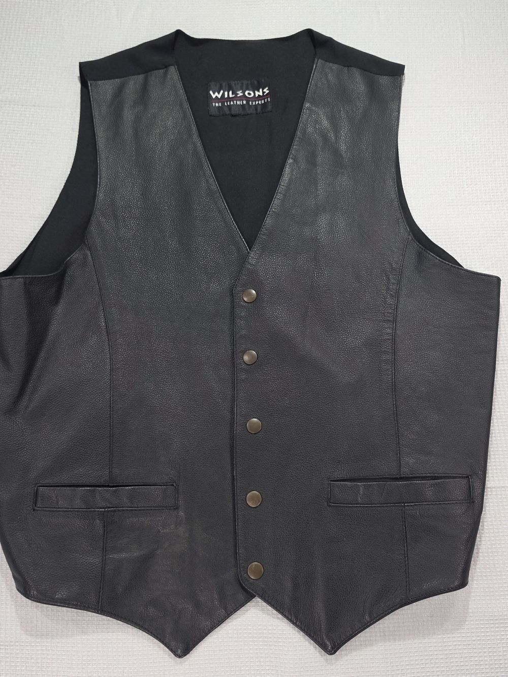 WILSONS Men's Leather Vest in Black Like New
